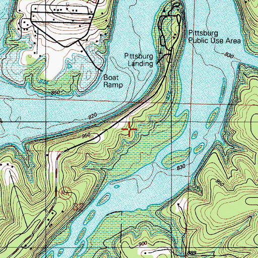 Topographic Map of Pittsburg Landing Public Use Area, MO