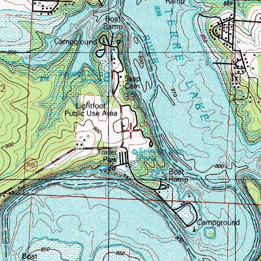 Topographic Map of Lightfoot Public Use Area, MO