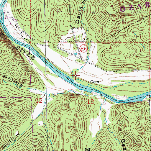 Topographic Map of Logyard Campsite, MO