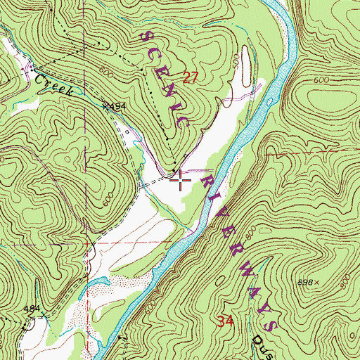 Topographic Map of Chilton Creek River Access, MO