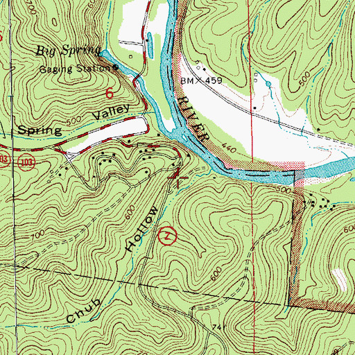 Topographic Map of CCC Historic District, MO