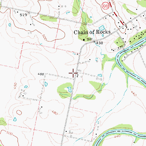 Topographic Map of Amity School (historical), MO
