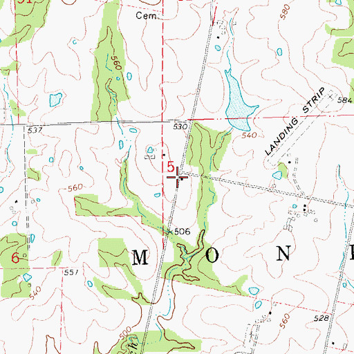 Topographic Map of West Liberty School (historical), MO