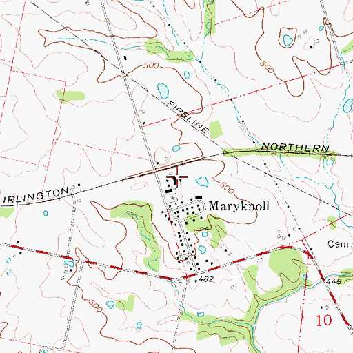 Topographic Map of Immaculate Conception School, MO