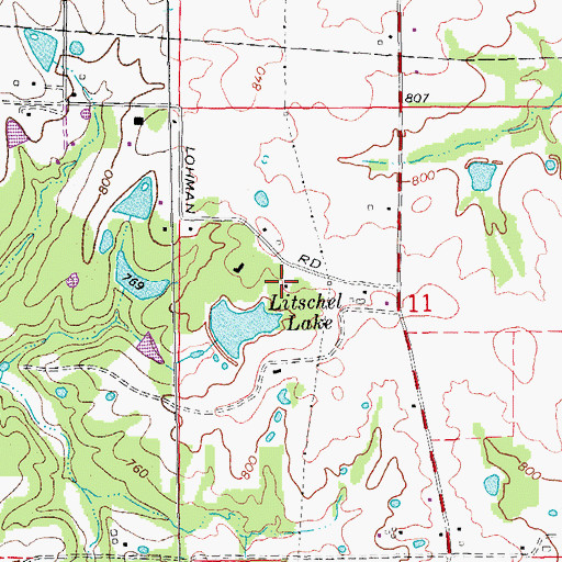 Topographic Map of Oak Dale School (historical), MO