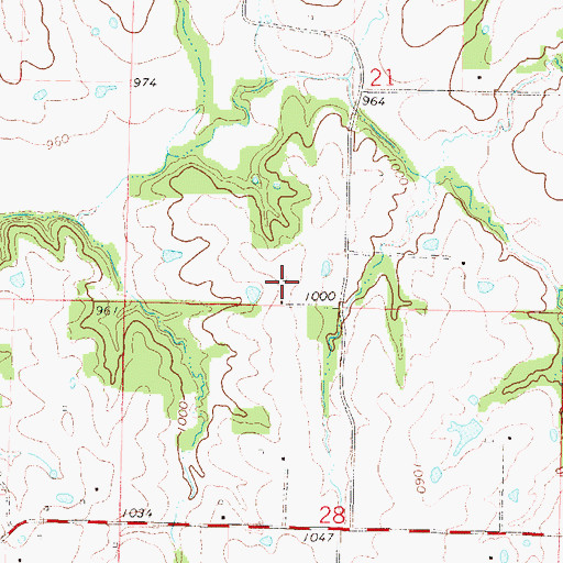 Topographic Map of Huffaker School, MO