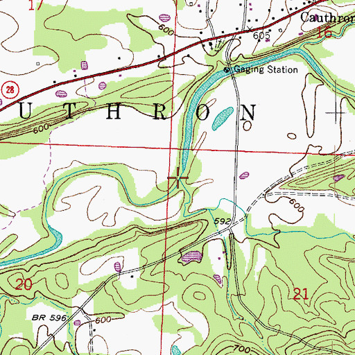 Topographic Map of Widow Creek, AR