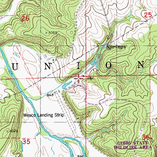 Topographic Map of Yeary School (historical), MO