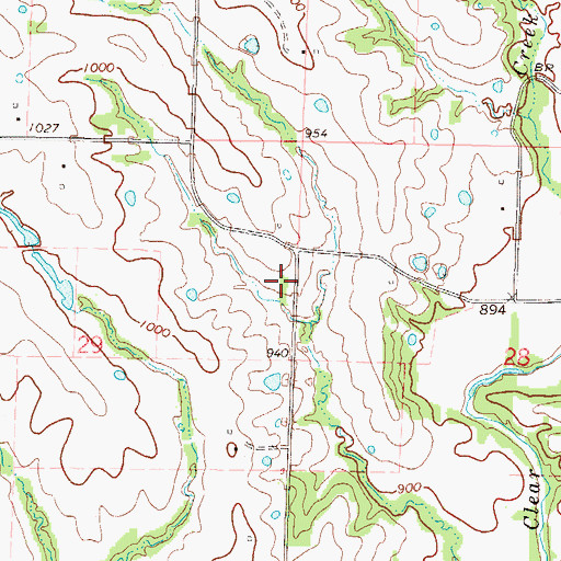 Topographic Map of Whetsett School (historical), MO