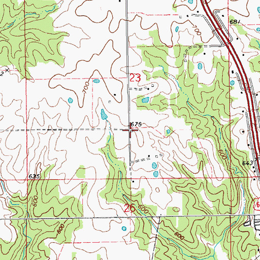 Topographic Map of Watson School (historical), MO