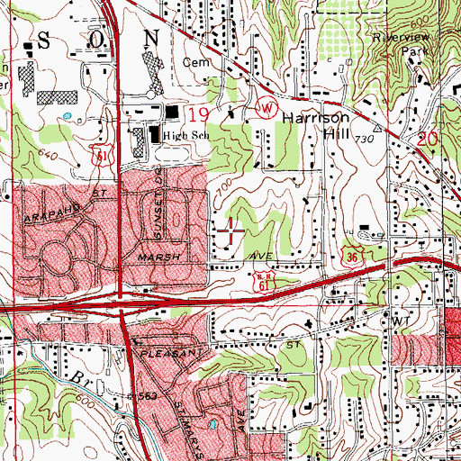 Topographic Map of Hannibal Country Club (historical), MO