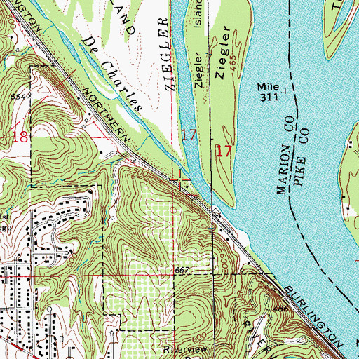 Topographic Map of Port Scipio, MO