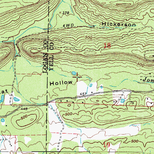 Topographic Map of Wildcat Hollow, AR