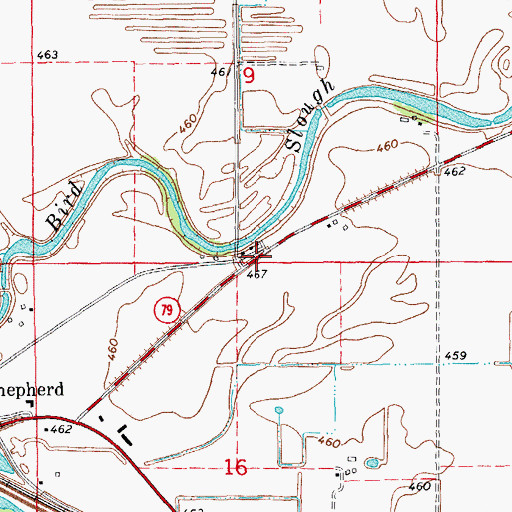 Topographic Map of Bird Slough School (historical), IL