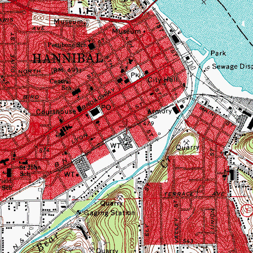 Topographic Map of Clemens Field, MO