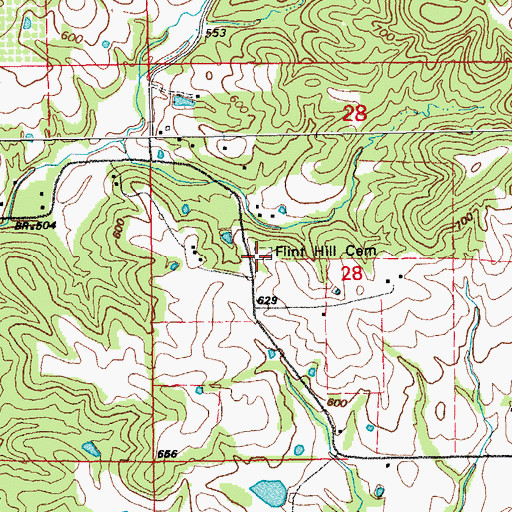 Topographic Map of Flint Hill Church (historical), MO
