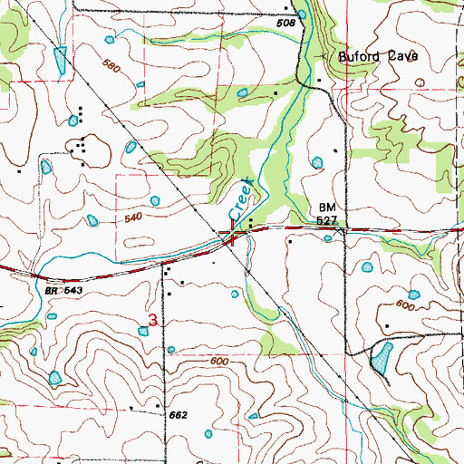Topographic Map of Doe Run School (historical), MO