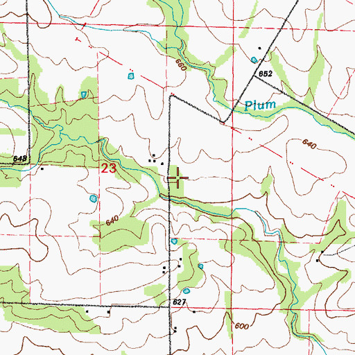 Topographic Map of Brush Creek School (historical), MO