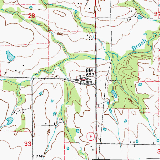 Topographic Map of Salem School (historical), MO