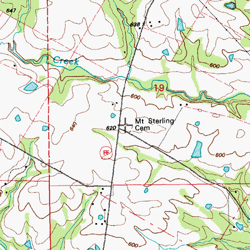 Topographic Map of Mount Sterling Church (historical), MO