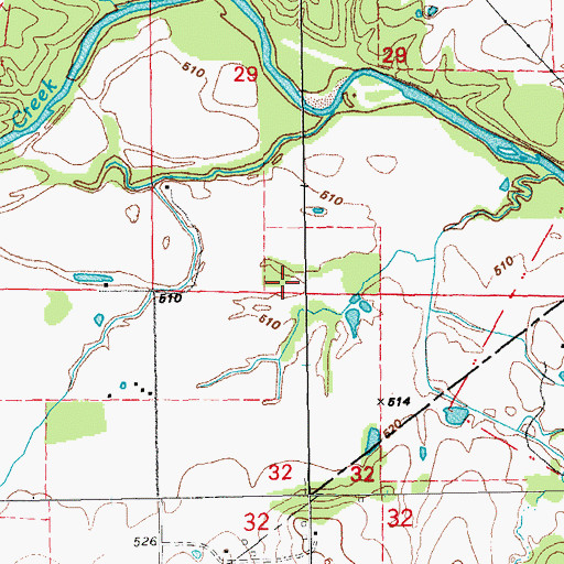 Topographic Map of Mud Lake School (historical), MO