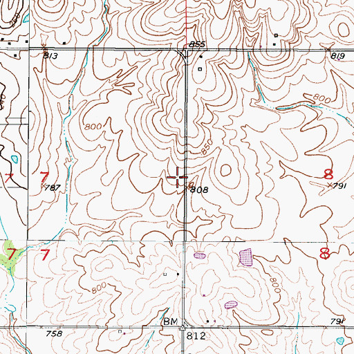 Topographic Map of Prairie School, MO