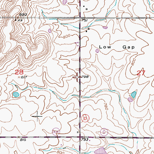 Topographic Map of Stauffer School (historical), MO