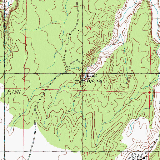 Topographic Map of Lost Spring, AZ