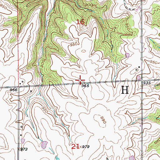 Topographic Map of Cream Ridge School (historical), MO