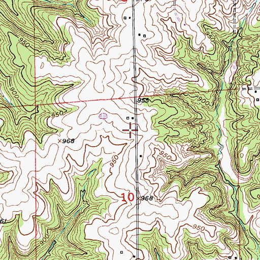 Topographic Map of Locust School (historical), MO