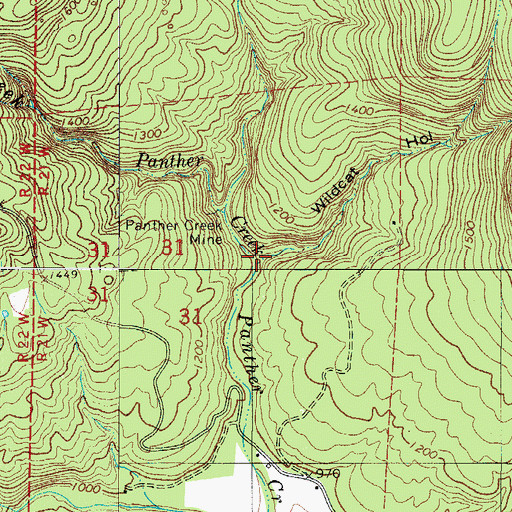 Topographic Map of Wildcat Hollow, AR