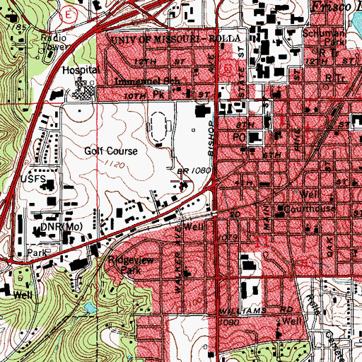 Topographic Map of Missouri Trachoma Hospital, MO