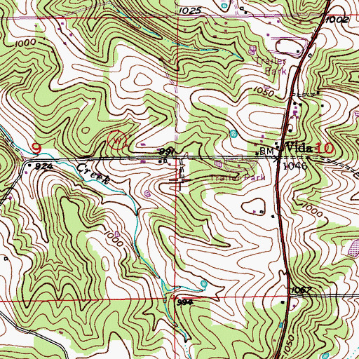 Topographic Map of Grayson School, MO