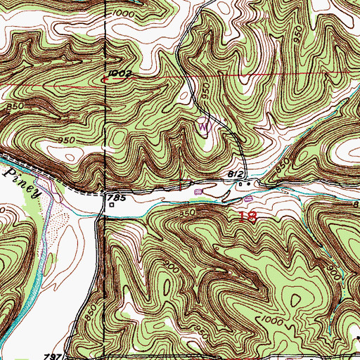 Topographic Map of Ben Fore School, MO