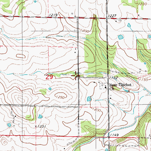 Topographic Map of Bear Thicket School, MO
