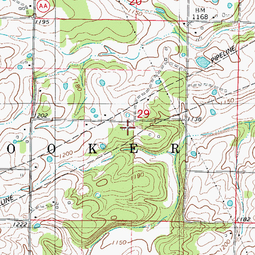 Topographic Map of Candock School, MO
