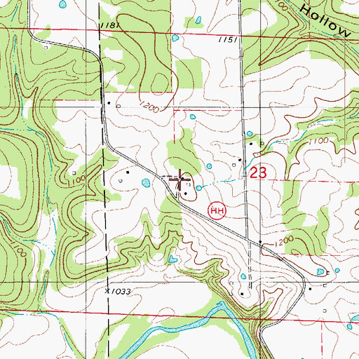 Topographic Map of Newton School, MO
