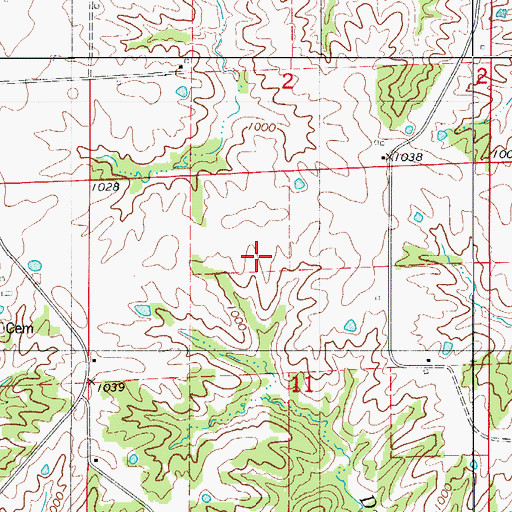 Topographic Map of Thompson School (historical), MO