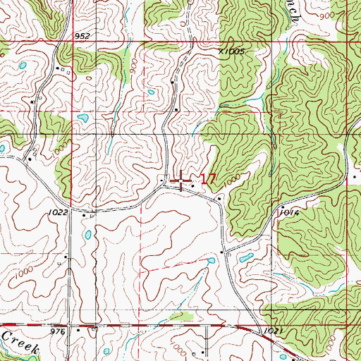 Topographic Map of South Crawford School, MO