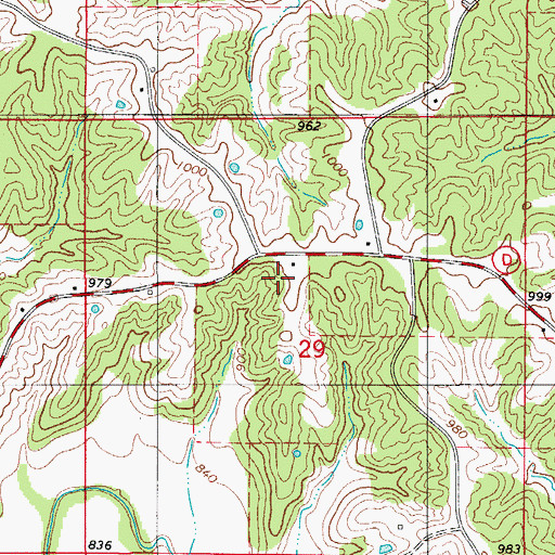 Topographic Map of Morelock School, MO