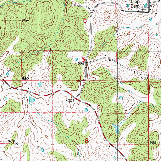Topographic Map of Clark School (historical), MO