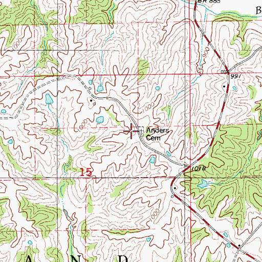 Topographic Map of Anders School (historical), MO