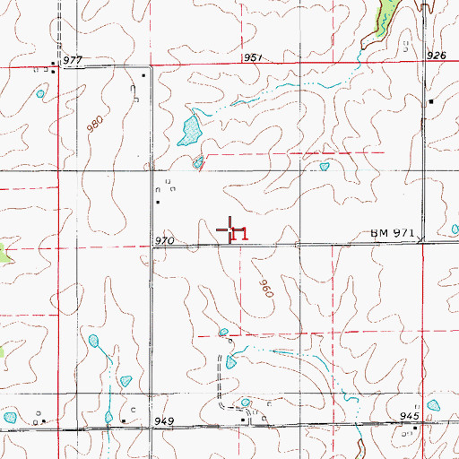 Topographic Map of Bryant School (historical), MO