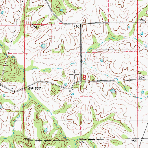 Topographic Map of Pleasant Hill School, MO