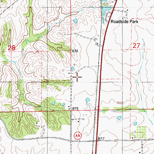 Topographic Map of Gates School (historical), MO