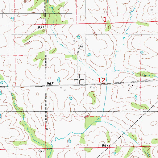 Topographic Map of Browns School, MO