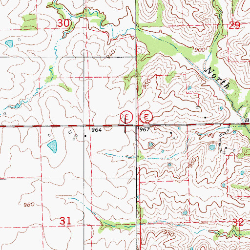 Topographic Map of Barr School (historical), MO