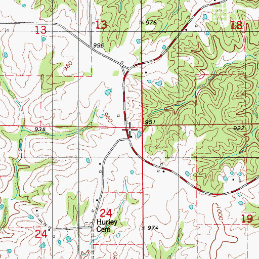 Topographic Map of Hogg School, MO