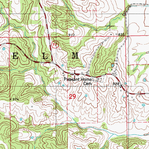 Topographic Map of Brasfield School, MO