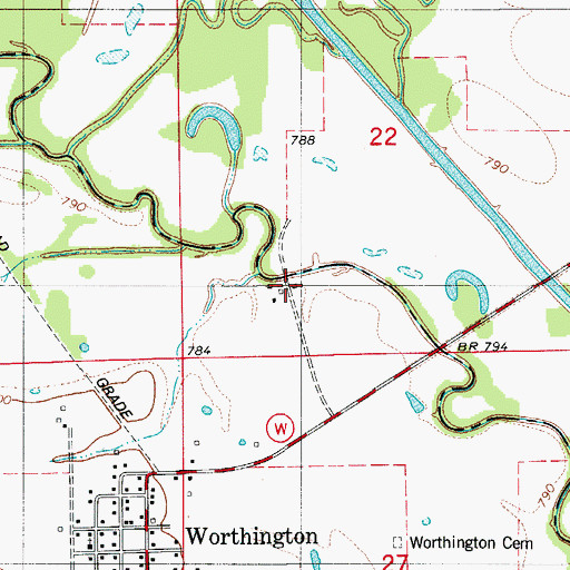 Topographic Map of Slate Ford, MO